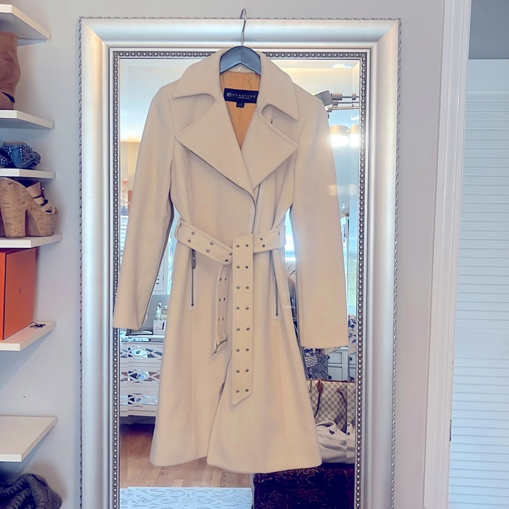 Kenneth Cole Cream Wool Jacket
